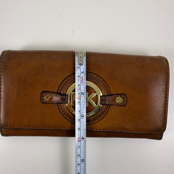 Michael Kors Brown Leather Wallet Classic Y2K Designer Minimalist - Picture 10 of 10